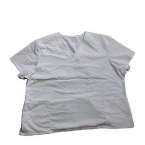 Cherokee Luxe White Scrub Top V-Neck Women's Plus Size 4X Nurse Medical